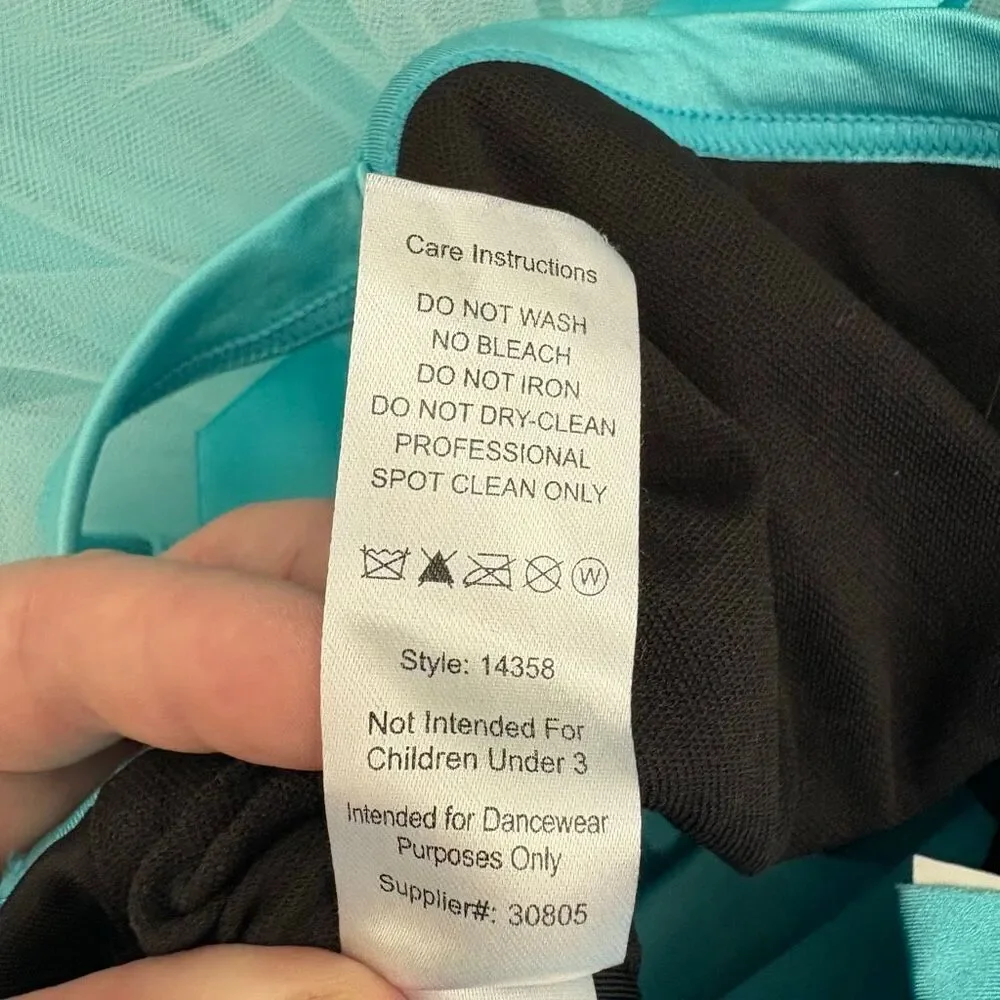 Weissman 14358 SC Blue Satin Black Velvet Ballet Tutu Costume Tap Dance Recital